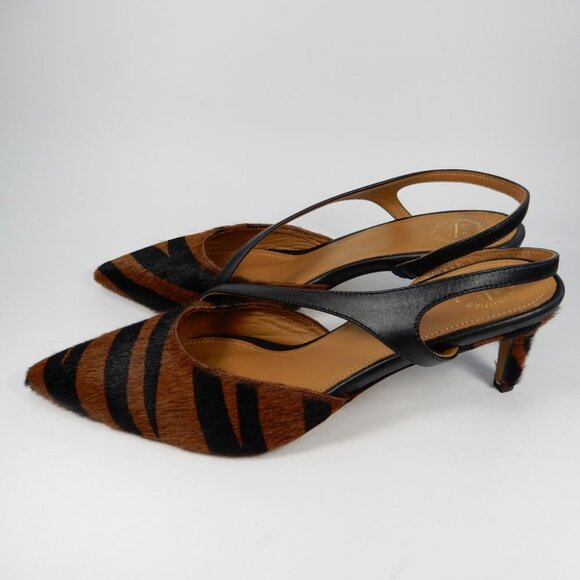ATP ATELIER Riano Asymmetrical Slingback Pumps 40 10 Animal Calf Hair NEW $590 - Picture 11 of 16